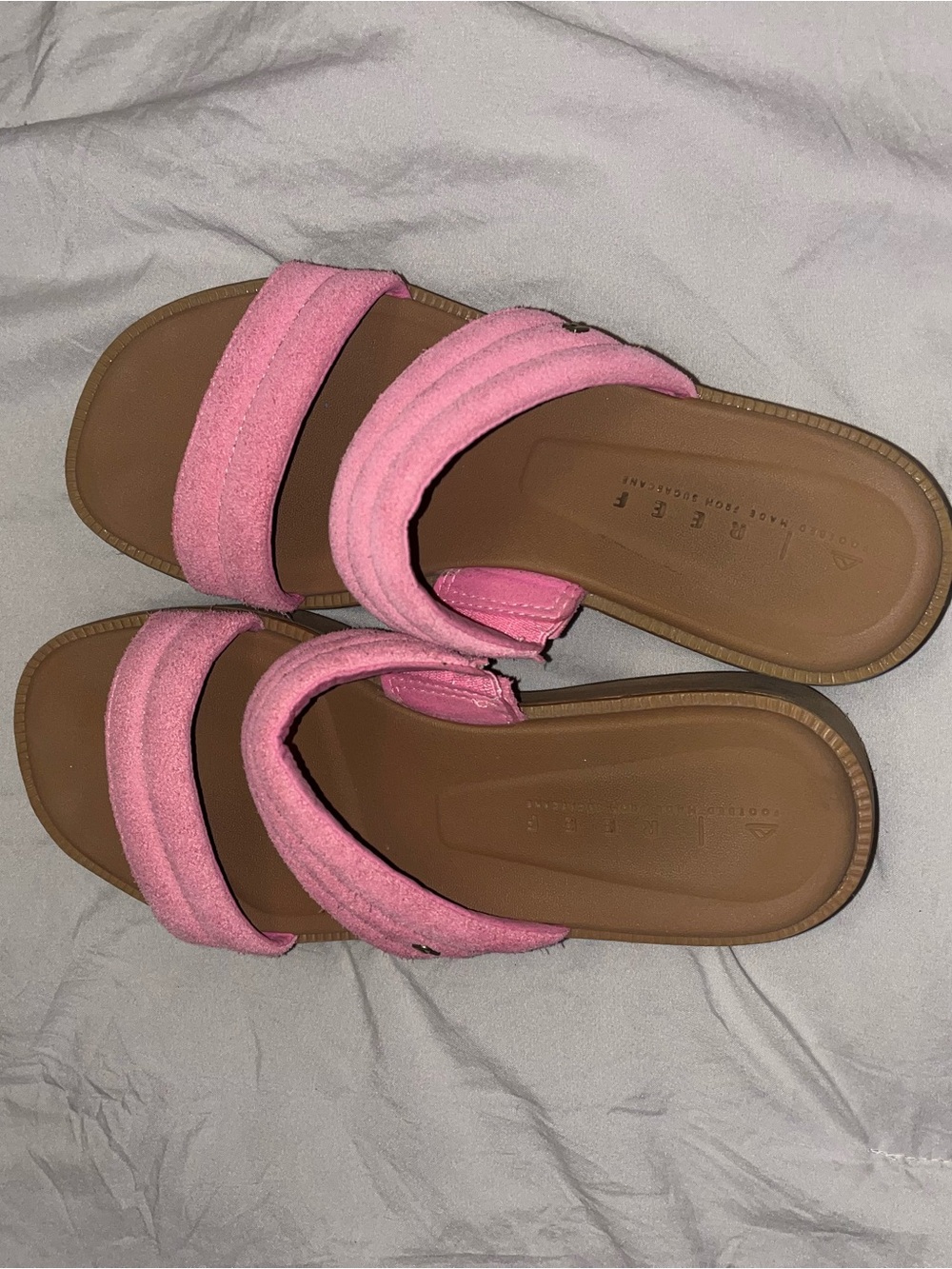Pink Double-Strap Slide Sandals reef
